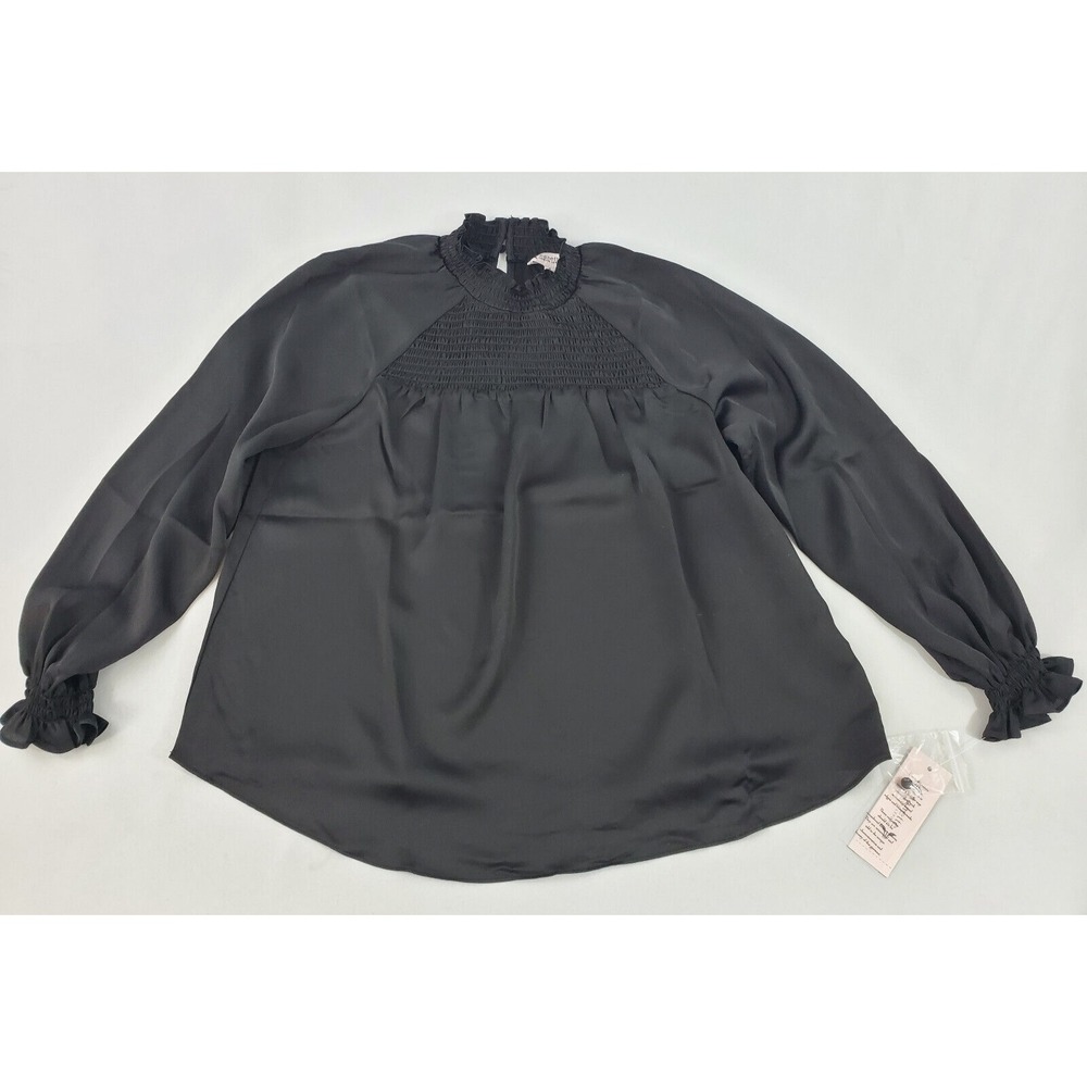 Nanette Lepore women blouse top shirt LW2H19X33 very black polyester S $78
